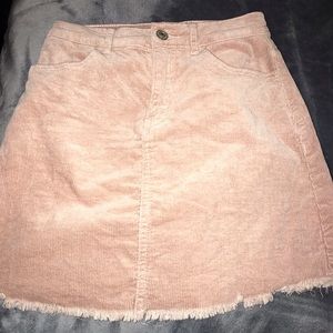 Pale pink corduroy skirt
